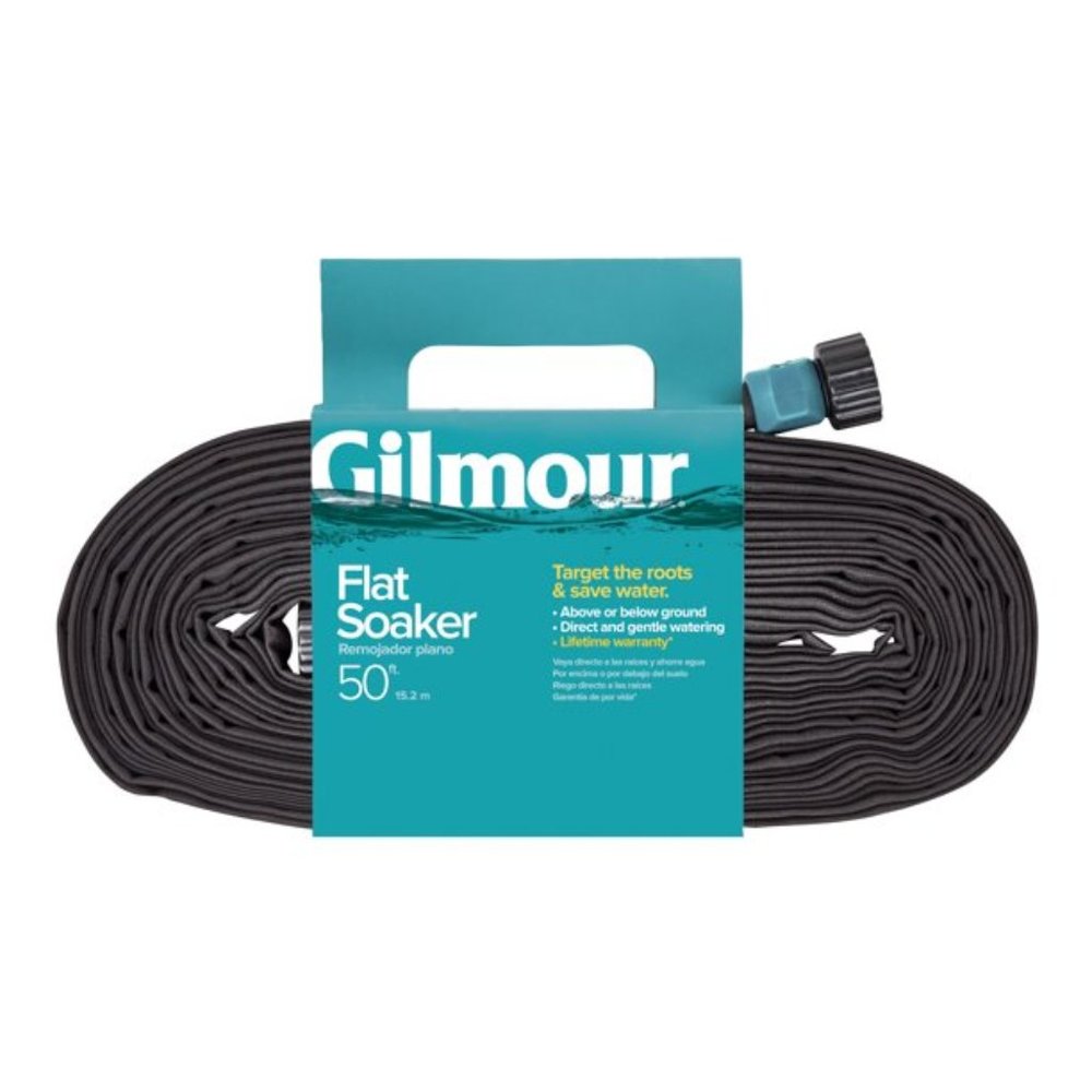 Gilmour Flat Soaker Hose 50', Black, 1 Each